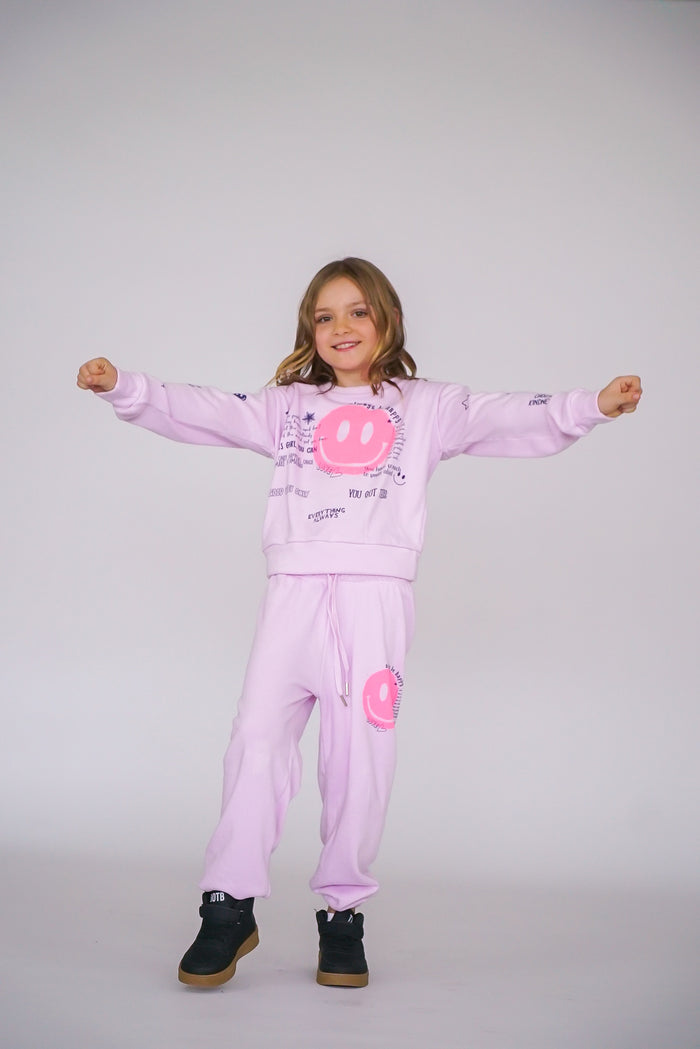 *Baby Pink Smiley Long Sleeve Sweatshirt*