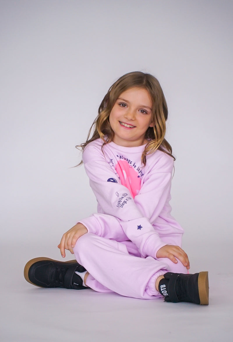 *Baby Pink Smiley Long Sleeve Sweatshirt*