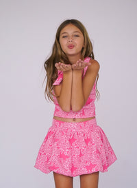 *Flower Embossed Bubble Skirt*
