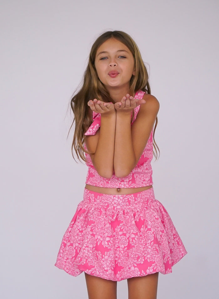 *Flower Embossed Bubble Skirt*