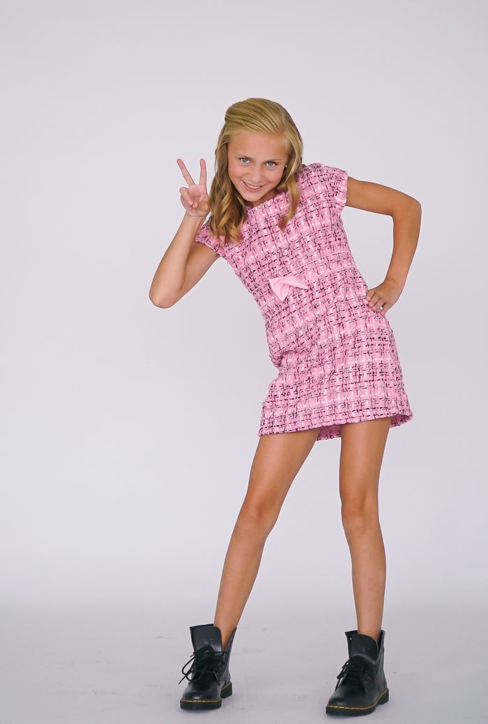 *Tweed Bow Body-con Dress*