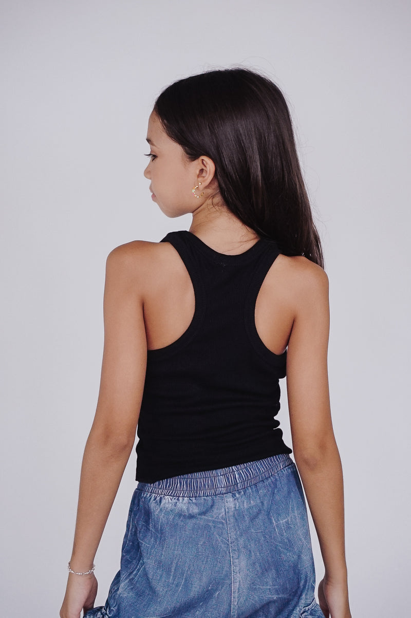 *Black Star Crystal Cropped Tank*