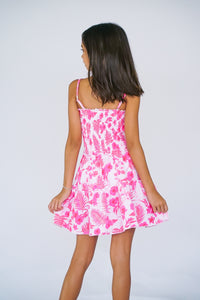 *Pink Hawaiian Smocked Ruffle Dress*