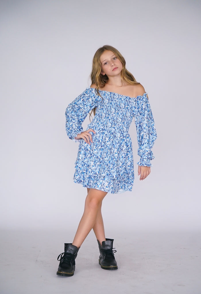 *Ciffon Floral Smocked Dress*
