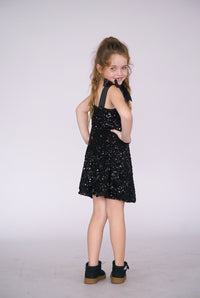 *Sparkling Sequin Shoulder Ties Dress*
