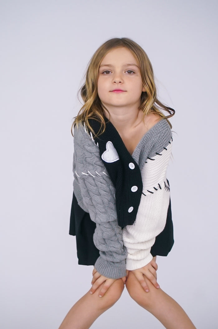 *Monochrome Knit Cardigan*