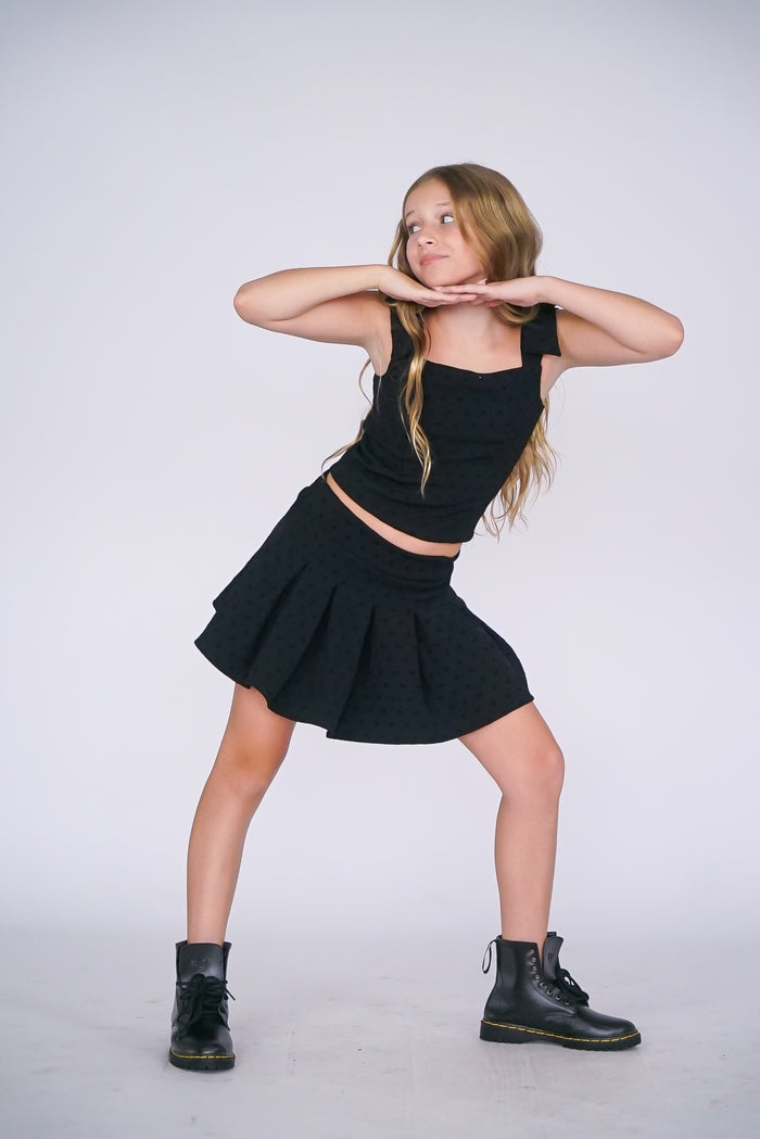 *Allover Bow Pleated Skirt*
