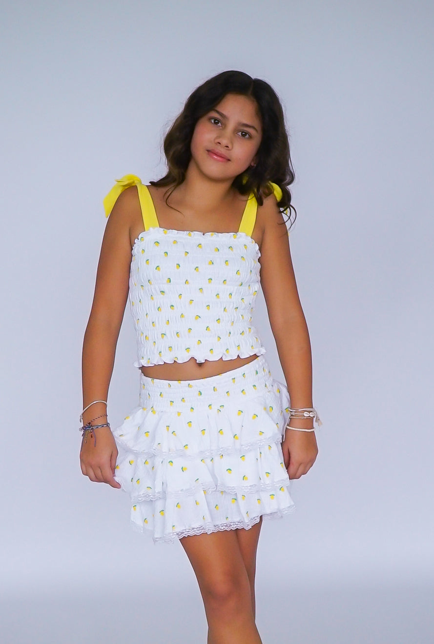 *Lemon Ties Smocked Top*