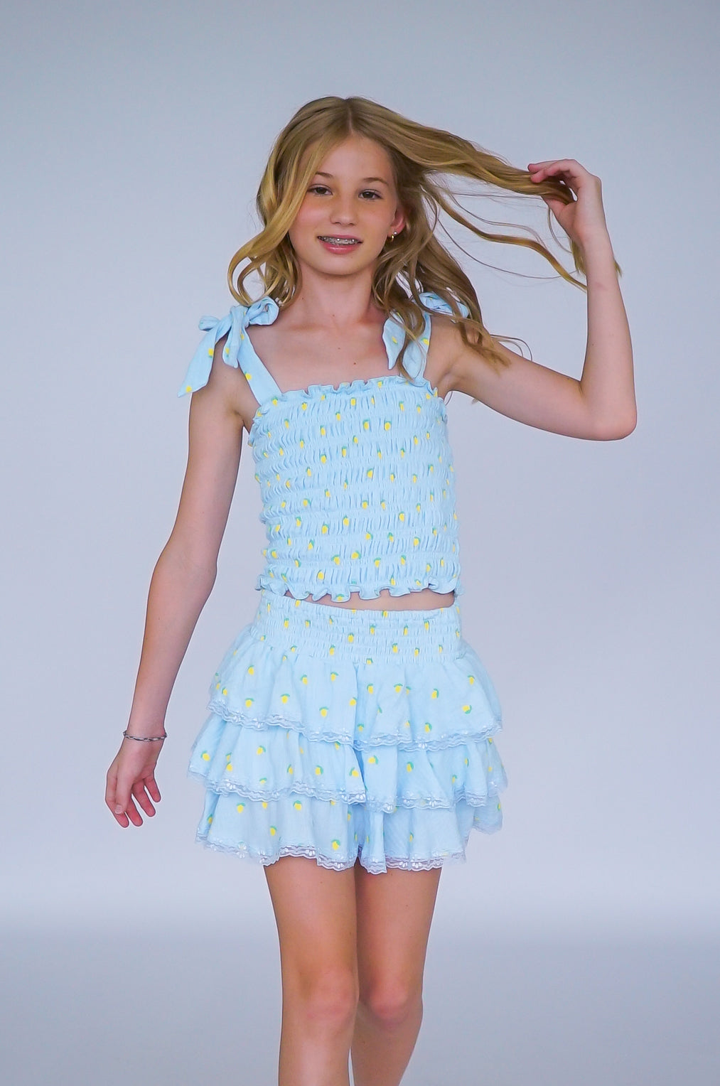 *Lemon Ties Smocked Top*