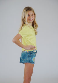*Neon Yellow Cropped SS Tee*