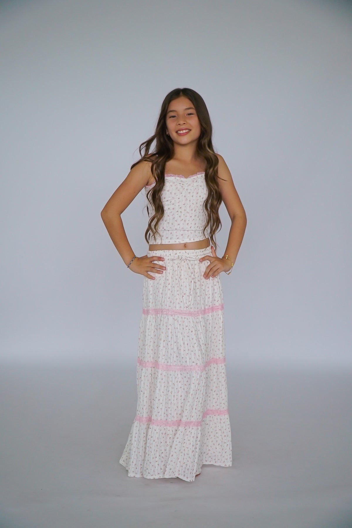 *Rose Print Strap Top*