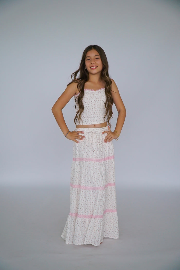 *Rose Print Strap Top*