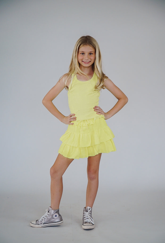 *Neon Yellow Twirl Skirt*