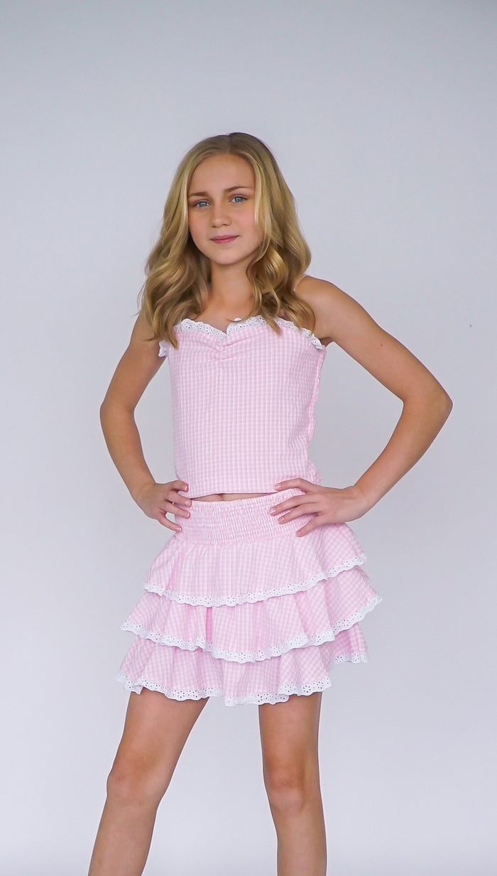 *Checkered Bustier Top*