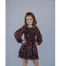 *Ciffon Floral Long Sleeve Smocked Dress*