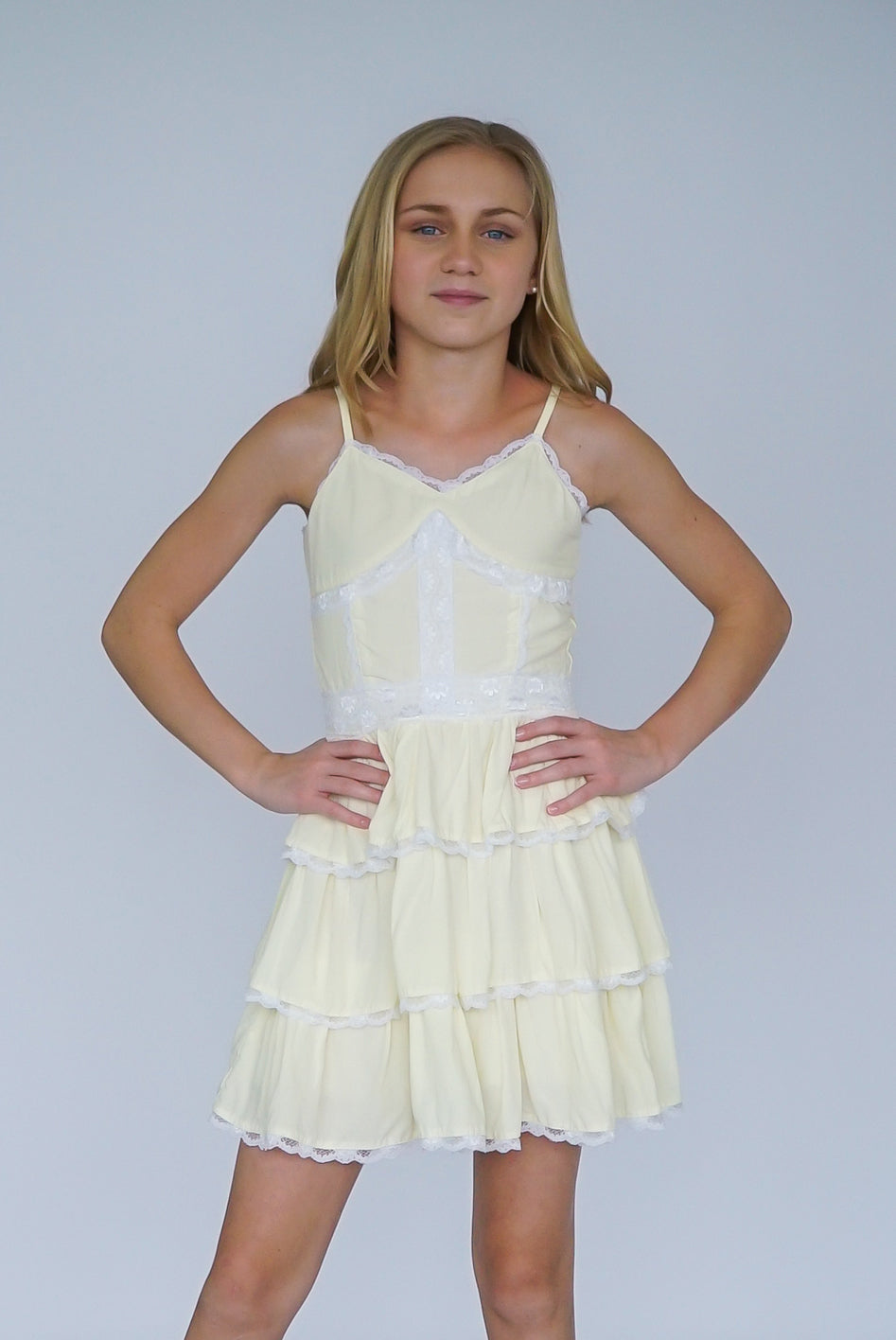 *Lace Trimmed Strappy Dress*