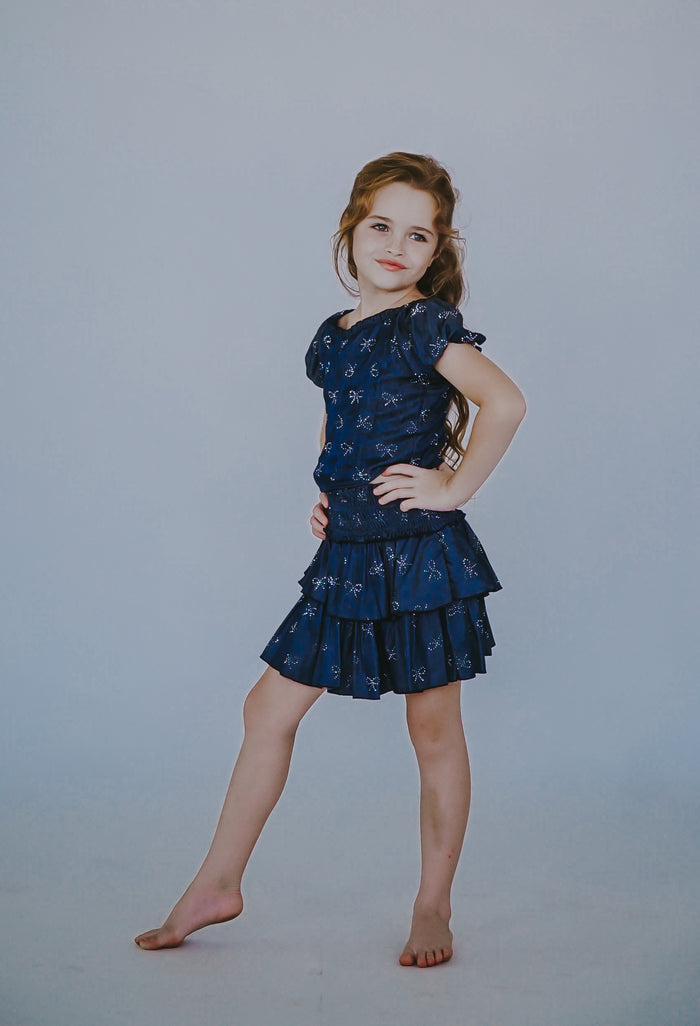*Chambray Bow Ruffle Skirt*