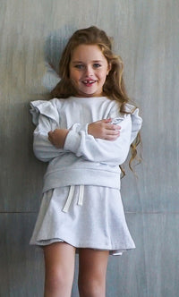 *Fleece Ruffle Sleeve Sweatshirt*