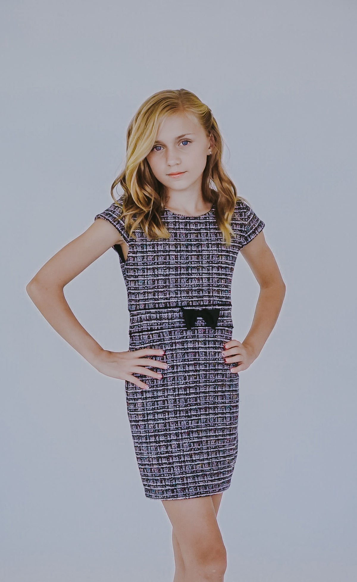 *Tweed Bow Body-con Dress*
