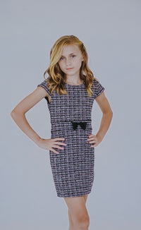 *Tweed Bow Body-con Dress*