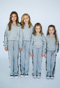 *Heater Grey With Velvet Stripe Pant*