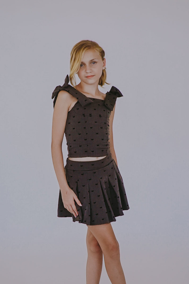 *Allover Bow Tie Corset Top*