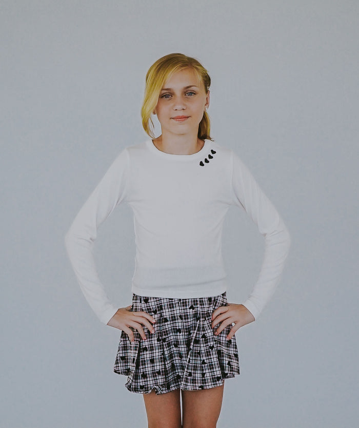 *Heart Printed Long Sleeve Tee*