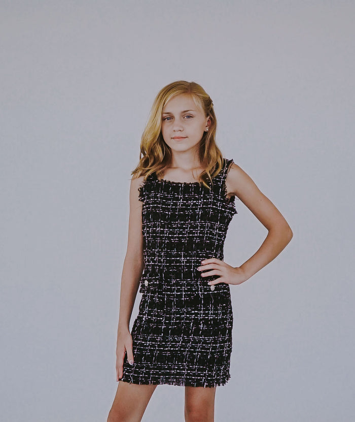 *Sleeveless Tweed Dress*