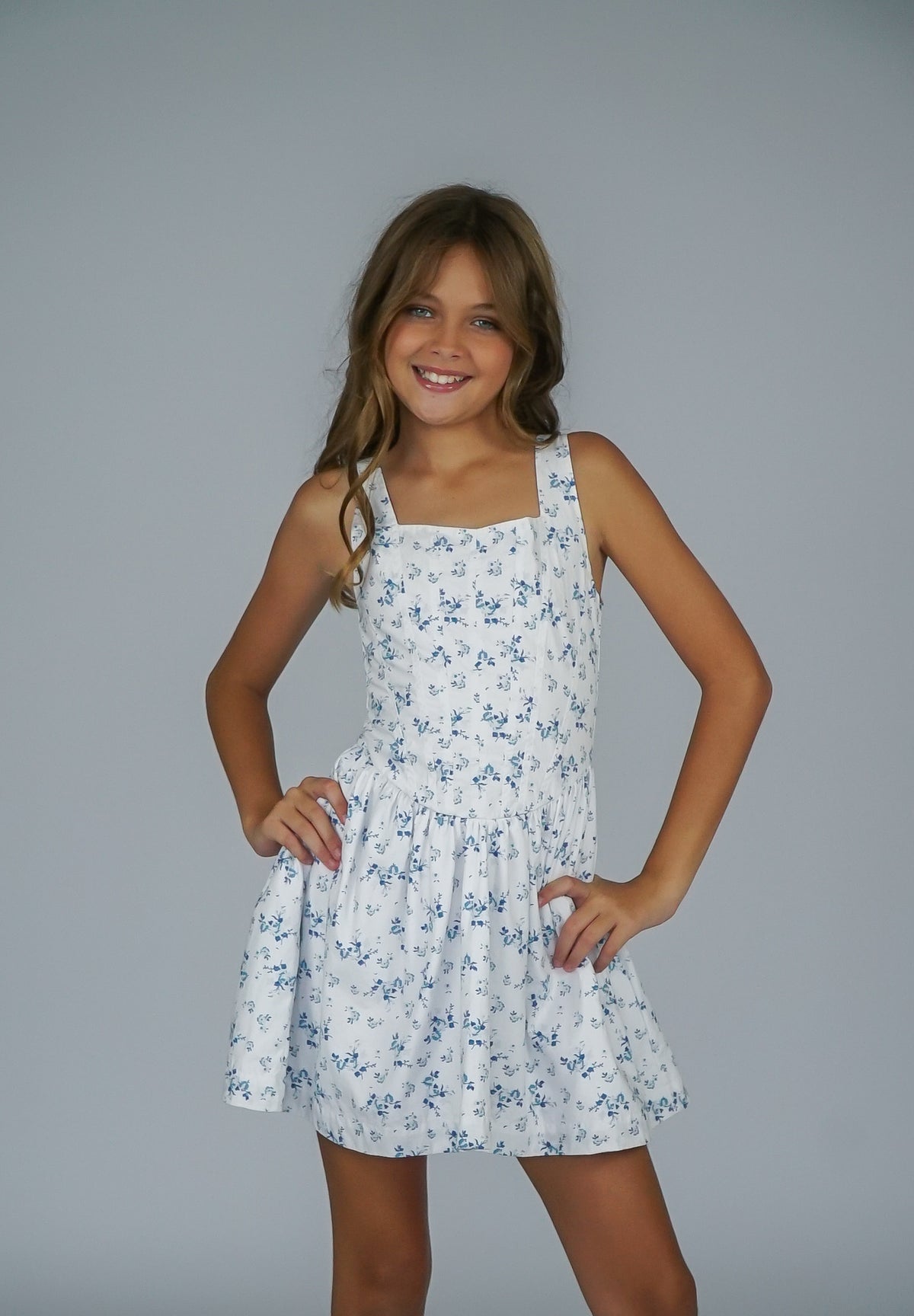 Blue Flower Bloom Corset Dress* Flowers By Zoe Clothing Blue Flower Bloom Corset Dress* Flowers By Zoe Clothing