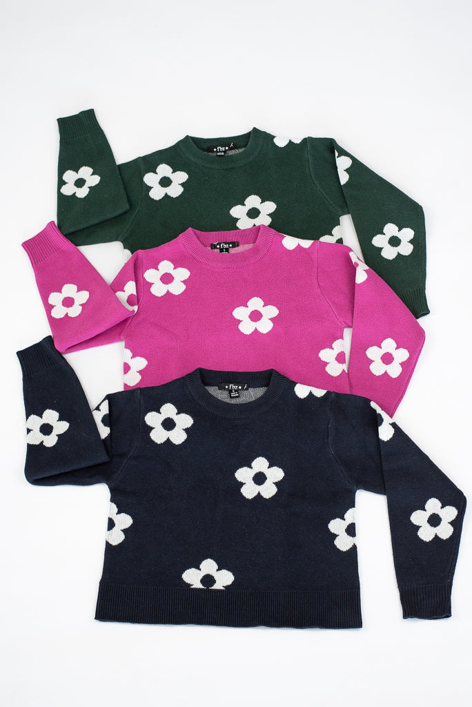 *Allover Daisy Knit Sweater* SALE