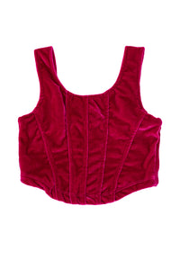 * Velvet Corset Sleeveless Top