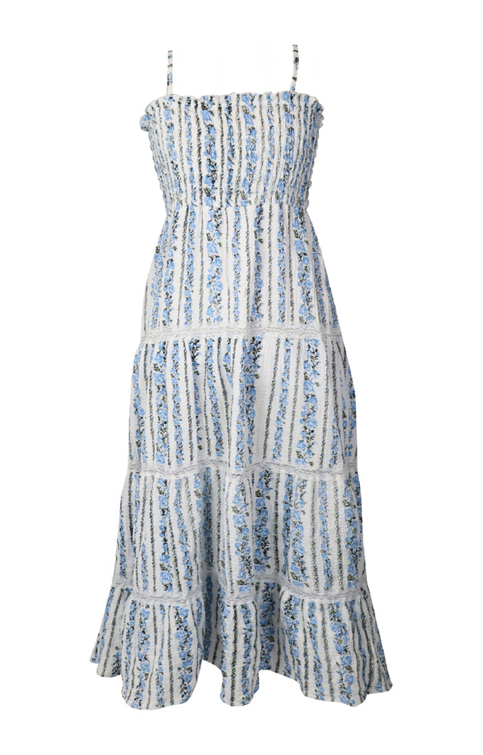 *Printed Maxi Dress with Lace*