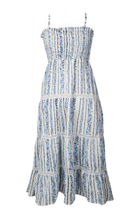 *Printed Maxi Dress with Lace*