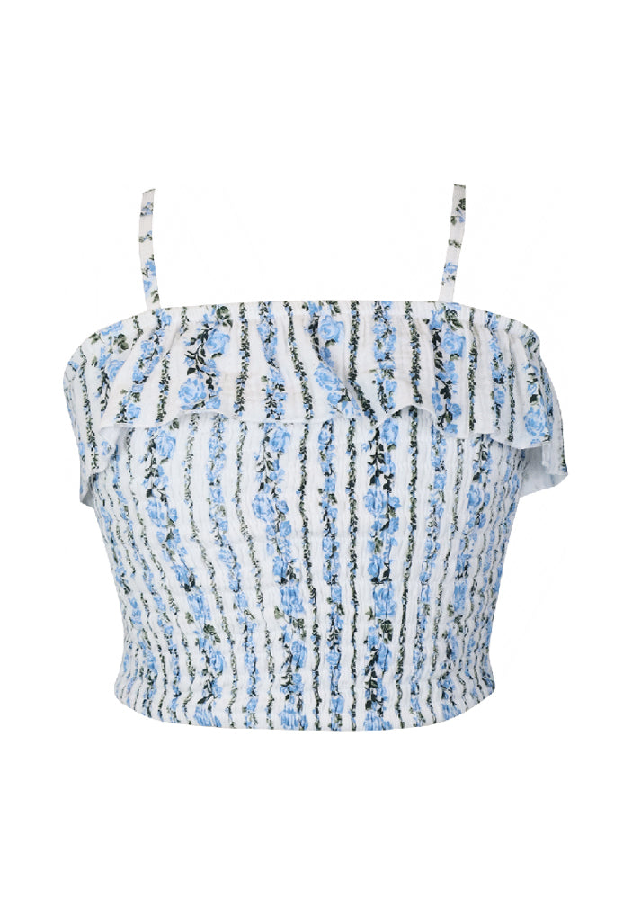 *Printed Ruffle Top*