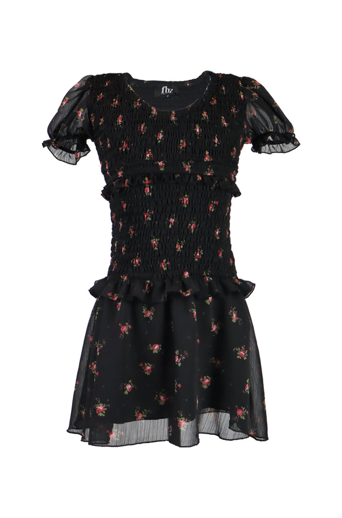 *Ciffon Flower Smocked Dress*