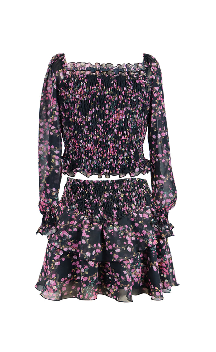 *Ciffon Floral Ruffle Skirt*