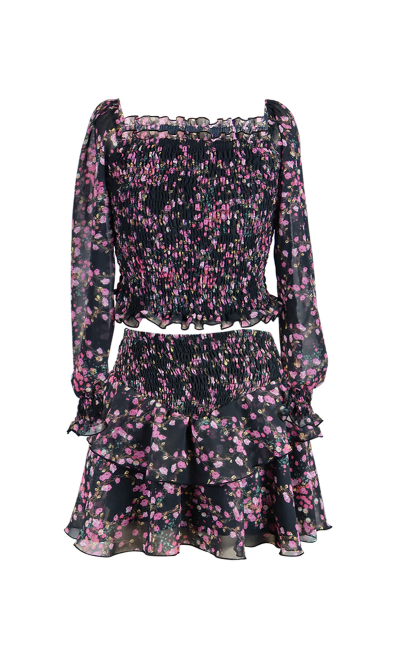 *Ciffon Floral Ruffle Skirt*