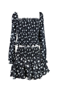 *Ciffon Floral Ruffle Skirt*