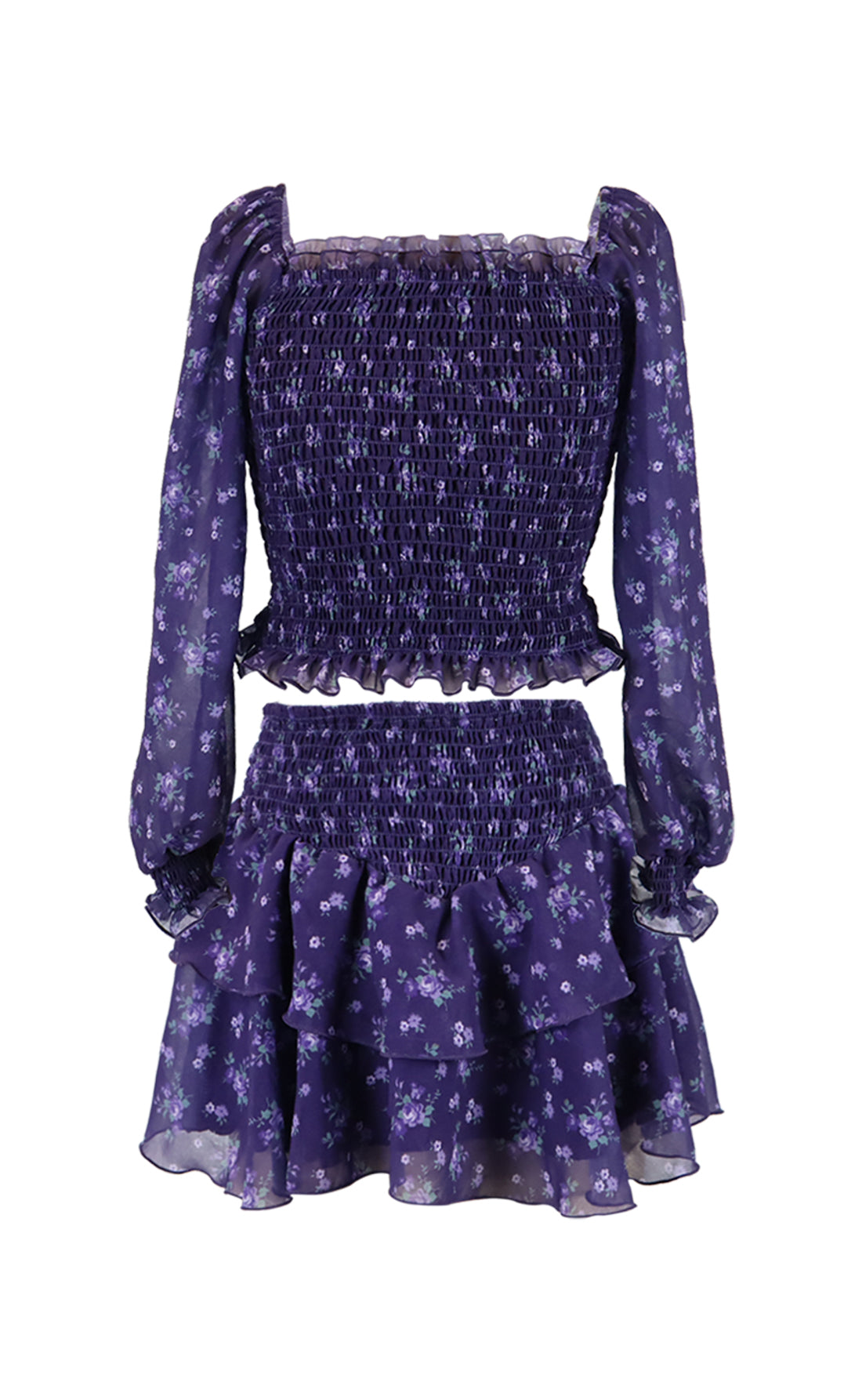 *Ciffon Floral Ruffle Skirt*