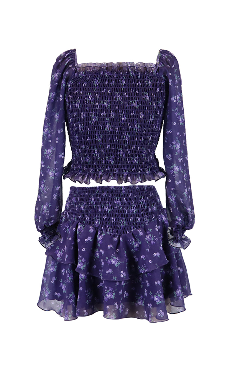 *Ciffon Floral Ruffle Skirt*