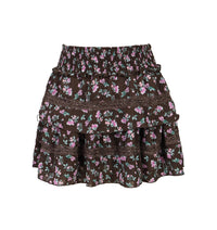 *Ciffon Floral Lace Ruffle Skirt*