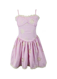 *Stripe Embroidery Dress*