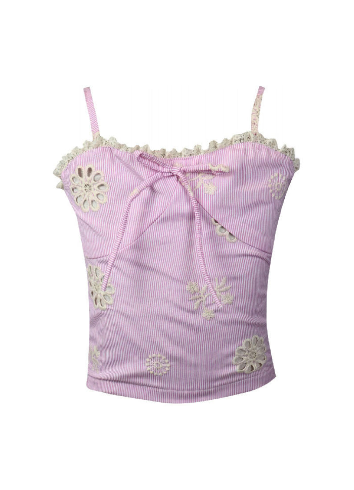 *Stripe Embroidery Top*