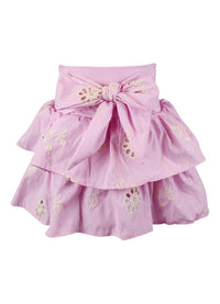 *Stripe Emboridery Bow Back Skirt*