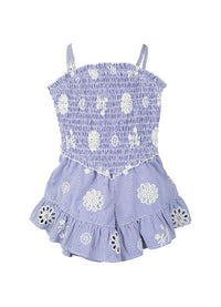 *Stripe Embroidery Romper*