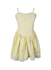 *Stripe Embroidery Dress*