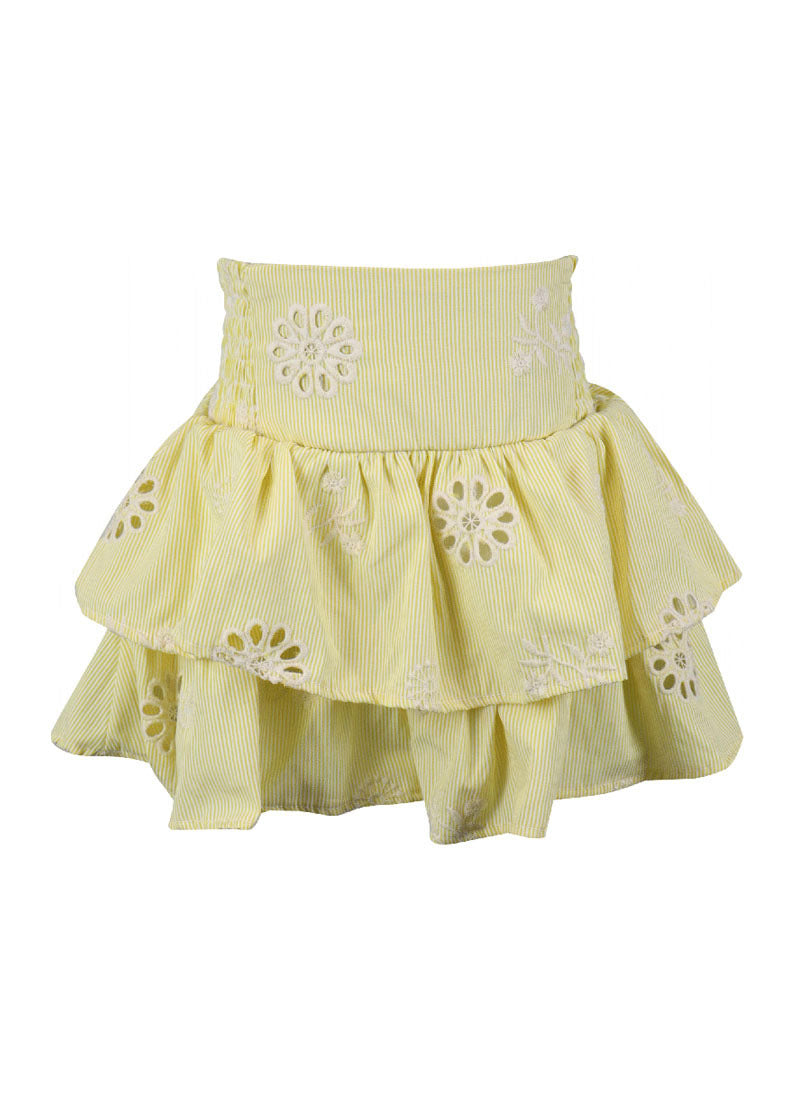 *Stripe Emboridery Bow Back Skirt*