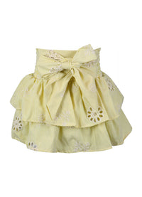 *Stripe Emboridery Bow Back Skirt*