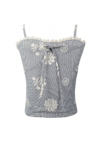 *Stripe Embroidery Top*