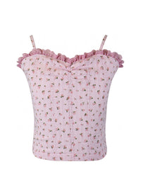 *Rose Print Strap Top*